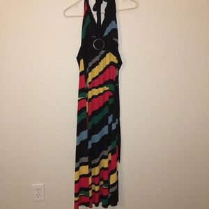 Multi Colored Halter Maxi Dress